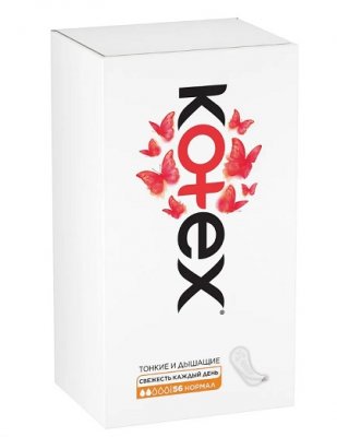 Купить kotex (котекс) прокладки ежедневные нормал 56шт в Ваде