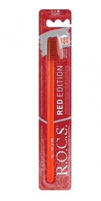 Купить рокс (r.o.c.s.) зубная щетка классическая средняя red editon (красная), 1 шт в Ваде