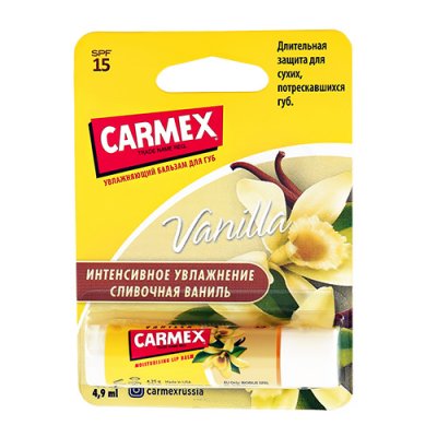 Купить кармекс (carmex) бальзам для губ ваниль, 4,25г spf15 в Ваде