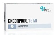 Купить бисопролол, таблетки, покрытые пленочной оболочкой 5мг, 60 шт в Ваде