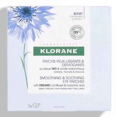 Купить klorane (клоран) пачти для контура глаз с органическим эстрактом василька и гиалуроновой кислотой, 7 пар в Ваде