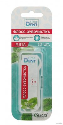 Купить таймдент (timedent) флосс-зубочистки мята 10 шт в Ваде