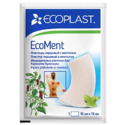 Купить ecoplast ecoment пластырь перцовый с ментолом 10 х 15см в Ваде