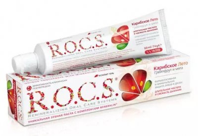Купить рокс (r.o.c.s) зубная паста грейпфрут/мята, 74мл (еврокосмед ооо, россия) в Ваде
