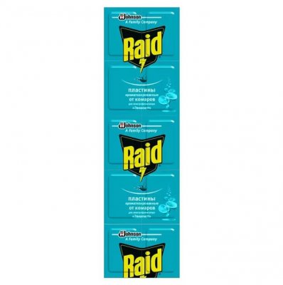 Купить рейд (raid) пластины от комаров эвкалипт, 10 шт в Ваде