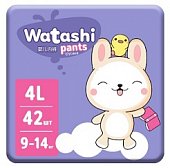 Купить watashi (ваташи) подгузники-трусики размер l 9-14кг, 42 шт в Ваде