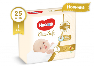 Купить huggies (хаггис) подгузники elitesoft 1, 3-5кг 25 шт в Ваде