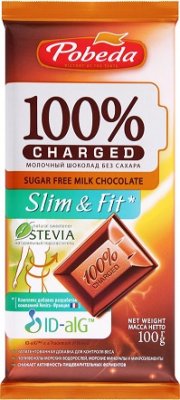 Купить charged (чаржед) slim&fit шоколад молочный без сахара, 100г в Ваде