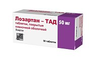 Купить лозартан-тад, таблетки покрытые пленочной оболочкой 50мг, 30 шт в Ваде