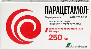 Парацетамол-Альтфарм, суппозитории ректальные 250мг, 10 шт