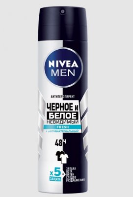 Купить nivea (нивея) для мужчин дезодорант спрей невидимый черное, белое fresh, 150мл в Ваде