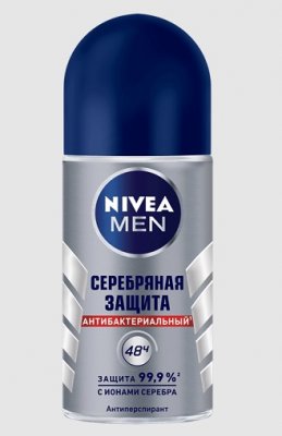 Купить nivea (нивея) для мужчин дезодорант шариковый серебряная защита, 50мл в Ваде