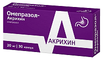 Купить омепразол-акрихин, капсулы кишечнорастворимые 20мг, 30 шт в Ваде