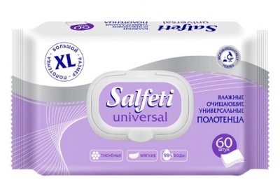 Купить salfeti (салфети) полотенца влажные очищающие универсальные, 60 шт в Ваде