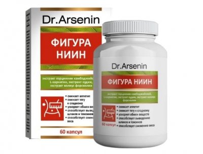 Купить фигура-ниин dr arsenin (др арсенин), капсулы 500мг 60 шт бад в Ваде