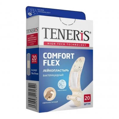 Купить пластырь teneris comfort (тенерис) бактерицидный полимерная основа, 20 шт в Ваде