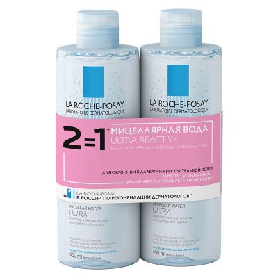 Купить la roche-posay ultra reactive (ля рош позе) набор: мицеллярная вода для чувствительной кожи лица 400мл, 2 шт в Ваде