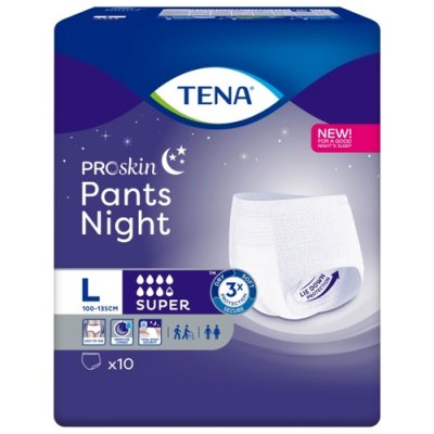 Купить tena proskin pants night super (тена) подгузники-трусы размер l, 10 шт в Ваде