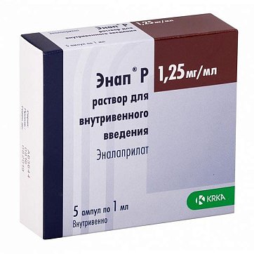 Энап-Р, раствор для внутривенного введения 1,25мг/мл, ампулы 1мл, 5 шт