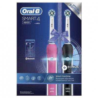 Купить oral-b (орал-би) набор: электрических зубных щеток, smart4 4900/d6015253h 2 шт в Ваде