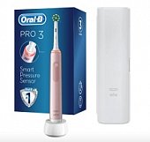 Купить oral-b (орал-би) электрическая зубная щетка pro 3 тип 3772 crossaction розовая+ зарядное устройство 3757 +чехол в Ваде