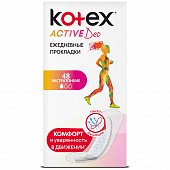 Купить kotex active deo (котекс) прокладки ежедневные экстратонкие 48шт в Ваде