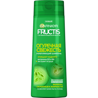 Купить garnier fructis (гарньер фруктис) шампунь для волос огуречная свежесть 400мл в Ваде