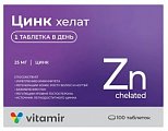 Купить цинк хелат, таблетки, 100 шт бад в Ваде