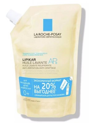 Купить la roche-posay lipikar ap+ (ля рош позе) масло очищающее eco-refill, 400 мл сменный блок  в Ваде