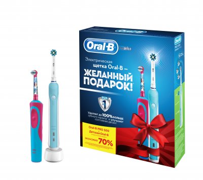 Купить oral-b (орал-би) набор: электрических зубных щеток, pro 500/d16513u+stages power frozen d12513k в Ваде
