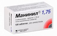 Купить манинил 1,75, таблетки 1,75мг, 120 шт в Ваде