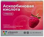 Купить витамир аскорбиновая кислота с глюкозой, таблетки жевательные массой 0,6 г со вкусом малины 40шт бад в Ваде