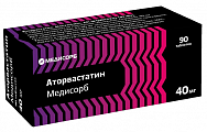 Купить аторвастатин медисорб, таблетки покрытые пленочной оболочкой 40 мг, 90 шт в Ваде