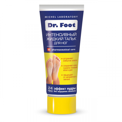 Купить dr foot (доктор фут) жидкий тальк для ног от потливости и неприятного запаха интенсивный, 75мл  в Ваде