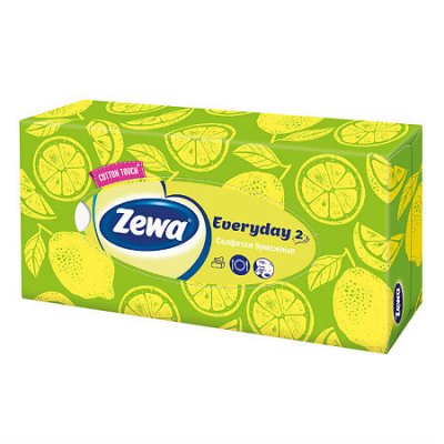 Купить платки носовые в коробке zewa (зева) everyday box 2-слойные, 100шт в Ваде
