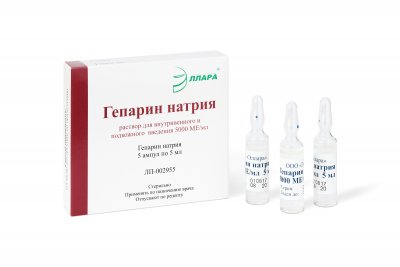 Купить гепарин, раствор для внутривенного и подкожного введения 5000ме/мл, ампулы 5мл, 5 шт в Ваде
