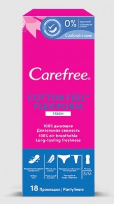 Купить carefree (кэфри) прокладки ежедневные флекси форм фреш ароматизированные 18шт в Ваде