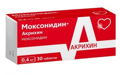 Купить моксонидин-акрихин, таблетки, покрытые пленочной оболочкой 0,4мг, 30 шт в Ваде