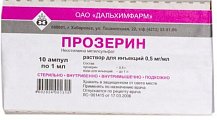 Купить прозерин, раствор для внутривенного и подкожного введения 0,5мг/мл, ампулы 1мл, 10 шт в Ваде