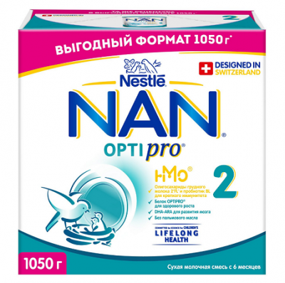 Купить nan 2 optipro (нан) смесь сухая для детей с 6 месяцев, 1050г в Ваде