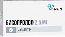 Купить бисопролол, таблетки, покрытые пленочной оболочкой 2,5мг, 30 шт в Ваде