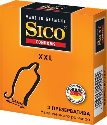 Купить sico (сико) презервативы xxl увеличенного размера 3шт в Ваде