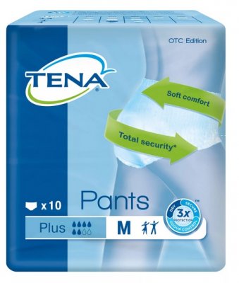 Купить tena (тена) подгузники-трусы, pants plus m, 10 шт в Ваде