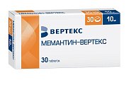 Купить мемантин-вертекс, таблетки, покрытые пленочной оболочкой 10мг, 30 шт в Ваде