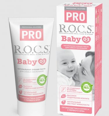 Купить рокс (r.o.c.s) зубная паста для детей про беби минеральная защита и нежный уход, 45г в Ваде