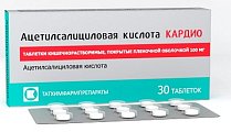 Купить ацетилсалициловая кислота кардио, таблетки кишечнорастворимые, покрытые пленочной оболочкой 100мг, 30 шт в Ваде