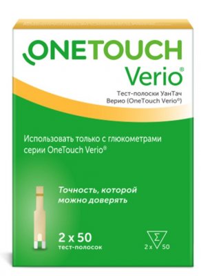 Купить тест-полоски onetouch verio (уан тач), 100 шт в Ваде