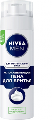 Купить nivea (нивея) для мужчин пена для бритья успокаивающая для чувствительной кожи, 200мл в Ваде