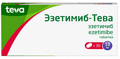 Купить эзетимиб-тева, таблетки 10мг 30шт в Ваде
