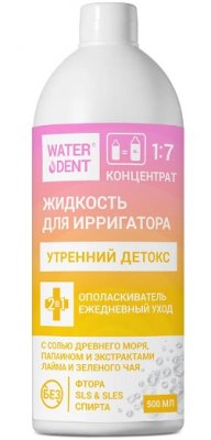 Купить waterdent (вотердент) жидкость для ирригатора утренний детокс + ополаскиватель, 500мл в Ваде